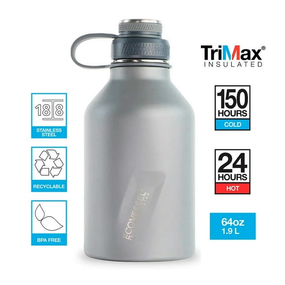 Botella Inox Bossglowler 1,9 Lts Gris.