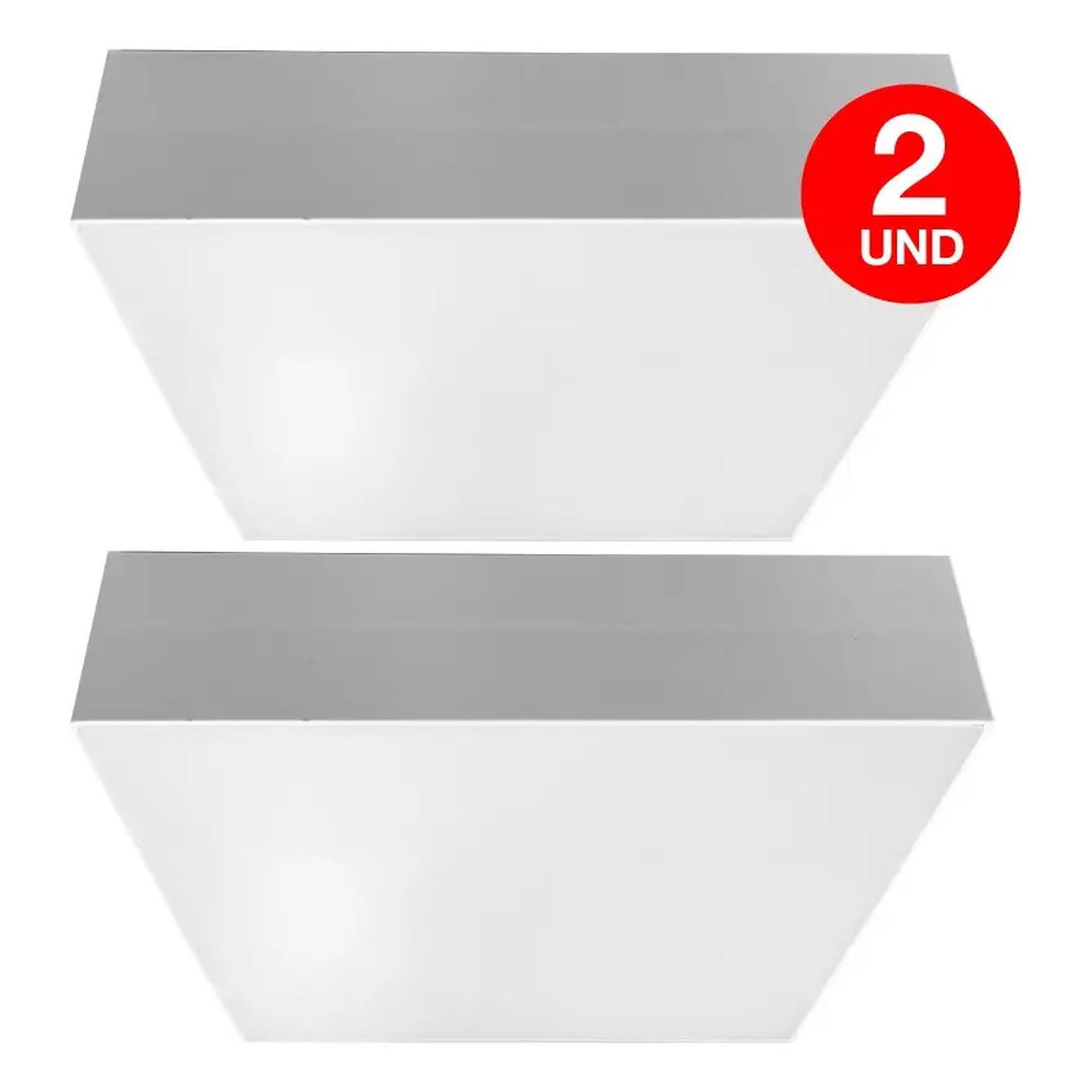 Drl - Pack 2 Plafon Panel Led Cuadr Sob Itd Decorativo 22w 6000k Blanco