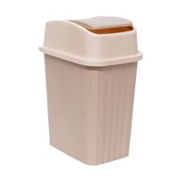 Basurero Plastico Beige Papelera 12 Litros Tapa Vaiven Wakeshome