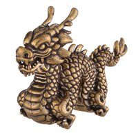 Magideal - Estatua De Dragón Colección De Figuras De Dragón Escultura De Animales De Latón Decoración Feng Shui Escultura De Dragón Para Decoración De Dormitorio Bronce