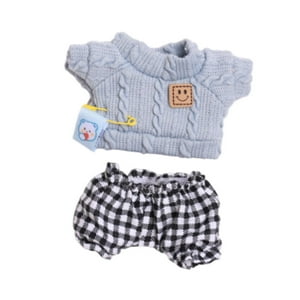 Genérico - Camiseta De Muñeca Y Traje Corto Suave Para Muñeca De 15 Cm Y 17 Cm Vestido De Muñeca De Moda Azul Y Negro