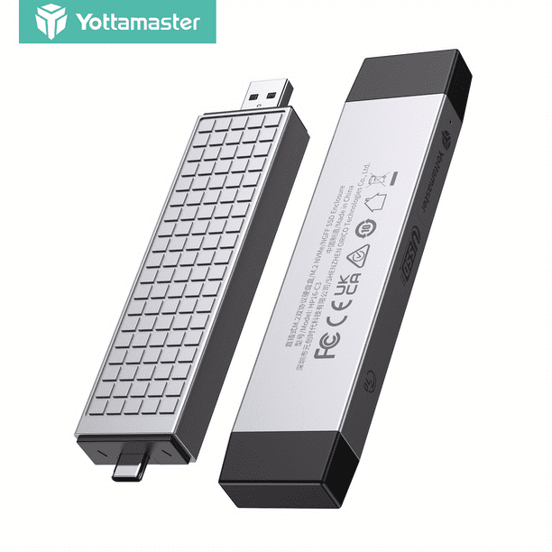 Yottamaster 10Gbps Dual Protocol SSD Case For M.2 NVMe & SATA SSD USB 3.1 Gen2 Cable Free SSD Enclosure