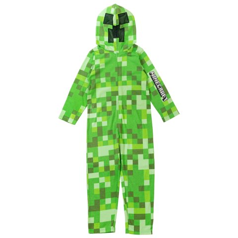 Disfraz De Minecraft Creeper Para Niños Con Mono Y Capucha Con Máscara