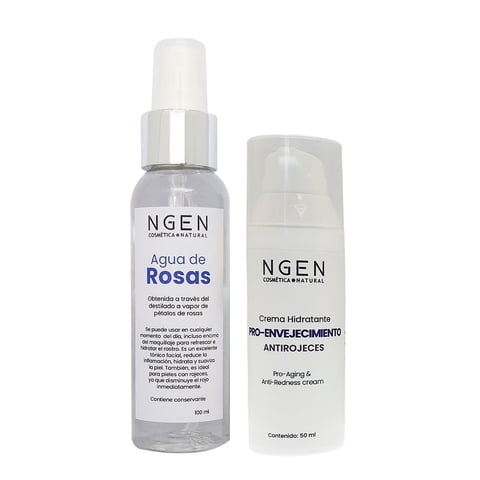 Ngen - Crema Proenvejecimiento Antirojeces + Agua De Rosas