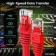 thumbnail image 3 of Cable Ethernet GearIt Cat 6 (paquete de 5, 3 m), 10 Gbps RJ45, rojo, 3 of 8