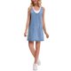 thumbnail image 2 of INSPIRE CHIC Vestido de Mujer Regreso a Clases Peto de Mezclilla Holgado Casual Sin Mangas Mini Vestidos Azul Cielo S, 2 of 6