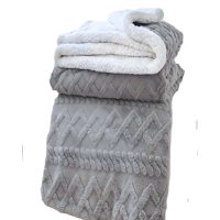 Genérico - Frazadas Texturizadas Plaza Y Media Gris Claro