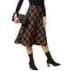 thumbnail image 5 of INSPIRE CHIC Faldas a Cuadros para Mujer Regreso a Clases con Cinturón de Cintura Alta Línea A Falda de Largo Medio Azul Oscuro 3XL, 5 of 8