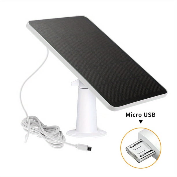 Never Run Out of Power with Our 1pc Solar Panel Charger for IP Surveillance Camera and Wireless Doorbell - 5V Micro USB Charging Output