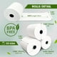 thumbnail image 2 of Rollos de papel térmico Clipra 8 cm x 70 m, paquete de 30, libre de BPA, 2 of 6