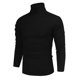 thumbnail image 1 of Suéter negro de algodón slim fit con cuello alto para hombre Poriff, 1 of 4