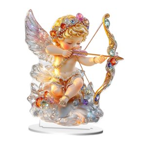 Magideal - Adorno De Mesa Para El Día De San Valentín, Escultura, Figura De Escritorio, Obra De Arte, Decoración Acrílica Plana Coleccionable Para Estantería De