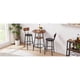 thumbnail image 3 of Round bar stool set with shelf, upholstered stool with backrest, Rustic Brown, 23.62'' W x 23.62'' D x 35.43'' H, 3 of 3