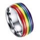 thumbnail image 2 of Anillo De Orgullo LGBT De Arco Iris De Esmalte De Acero Inoxidable De 8 Mm Tama?o De EE. UU. 11 20,7 Mm, 2 of 5