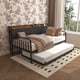 thumbnail image 3 of Daybed with Trundle, Sturdy Metal Twin Bed Frame with Upholstered Headboard and Charging Station for Living Room, Bedroom and Guest Room, Black, 3 of 3