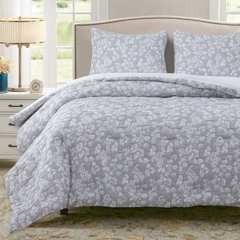 Hebra - Cobertor Floral 2P Flores Gris