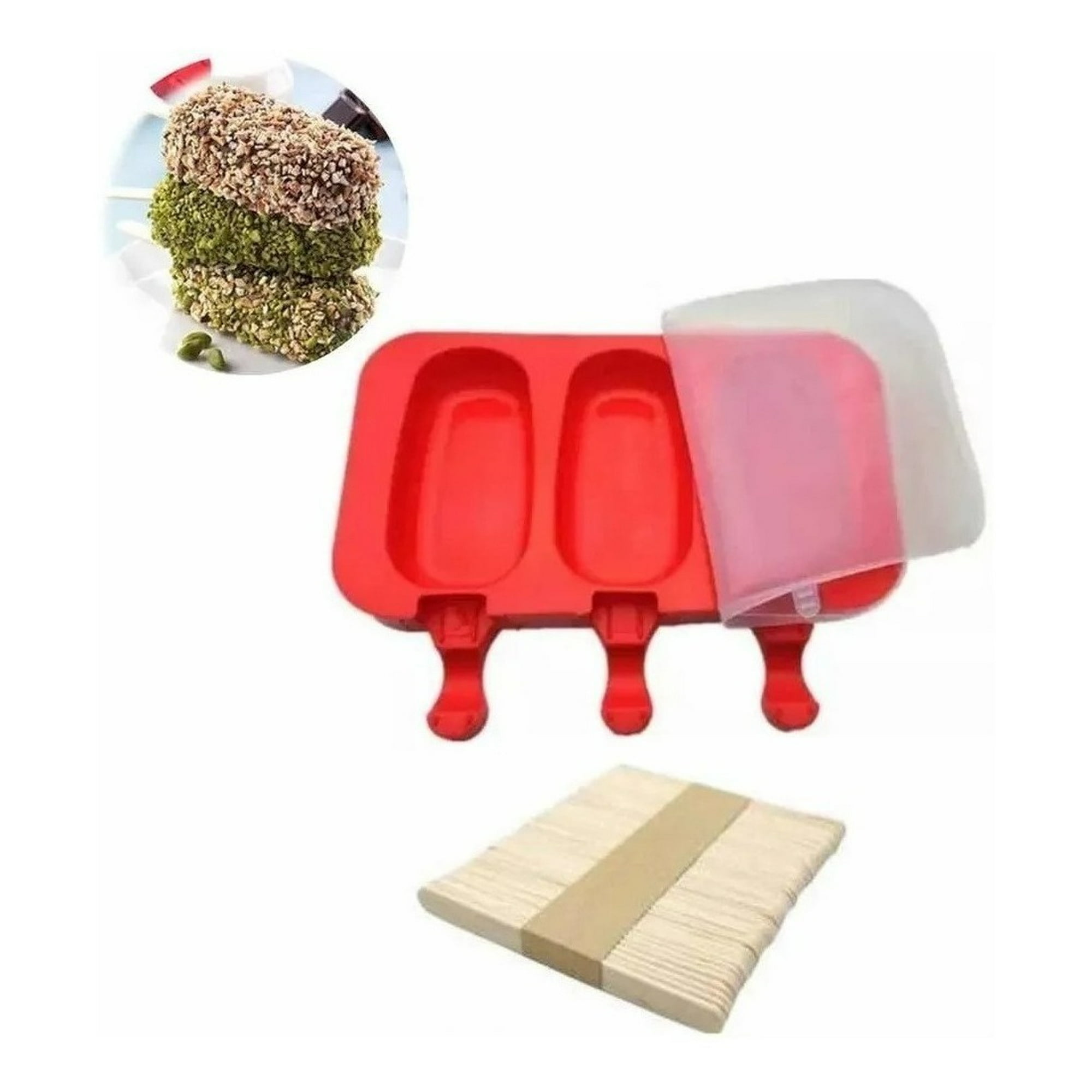Genérico - Moldes De Silicona Para Helados Molde Paletas Helado Cn Tapa