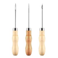 Bothyi - 3 Agujas De Punzón De Costura Con Mango De Madera Para Hacer Velas, Lienzo