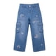 thumbnail image 1 of Jeans Niña Cargo Bordado Flores Celeste, 1 of 3