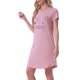 thumbnail image 4 of INSPIRE CHIC Vestido de Dormir para Mujer con Estampado de Gatos, Manga Corta, Bata de Noche de Rayón con Bolsillos, Largo hasta la Rodilla, Ropa de Casa M Rosa, 4 of 6