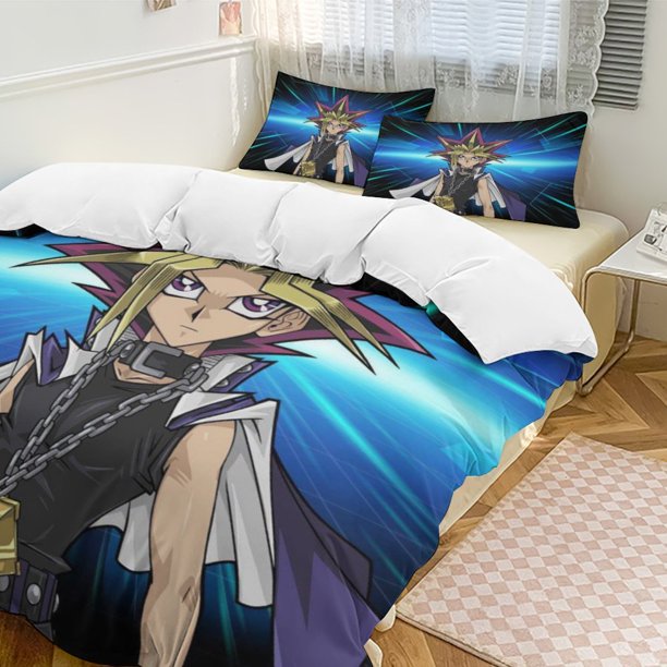 Yu-Gi-Oh 3-Piece Bedding Set Warm And Comfortable Soft Duvet Cover Bed Set for Boys Girls Kids Adult Bedroom All Season