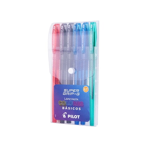 Set 6 Lápices Pasta Super Grip G 0.7Mm Basicos Pilot