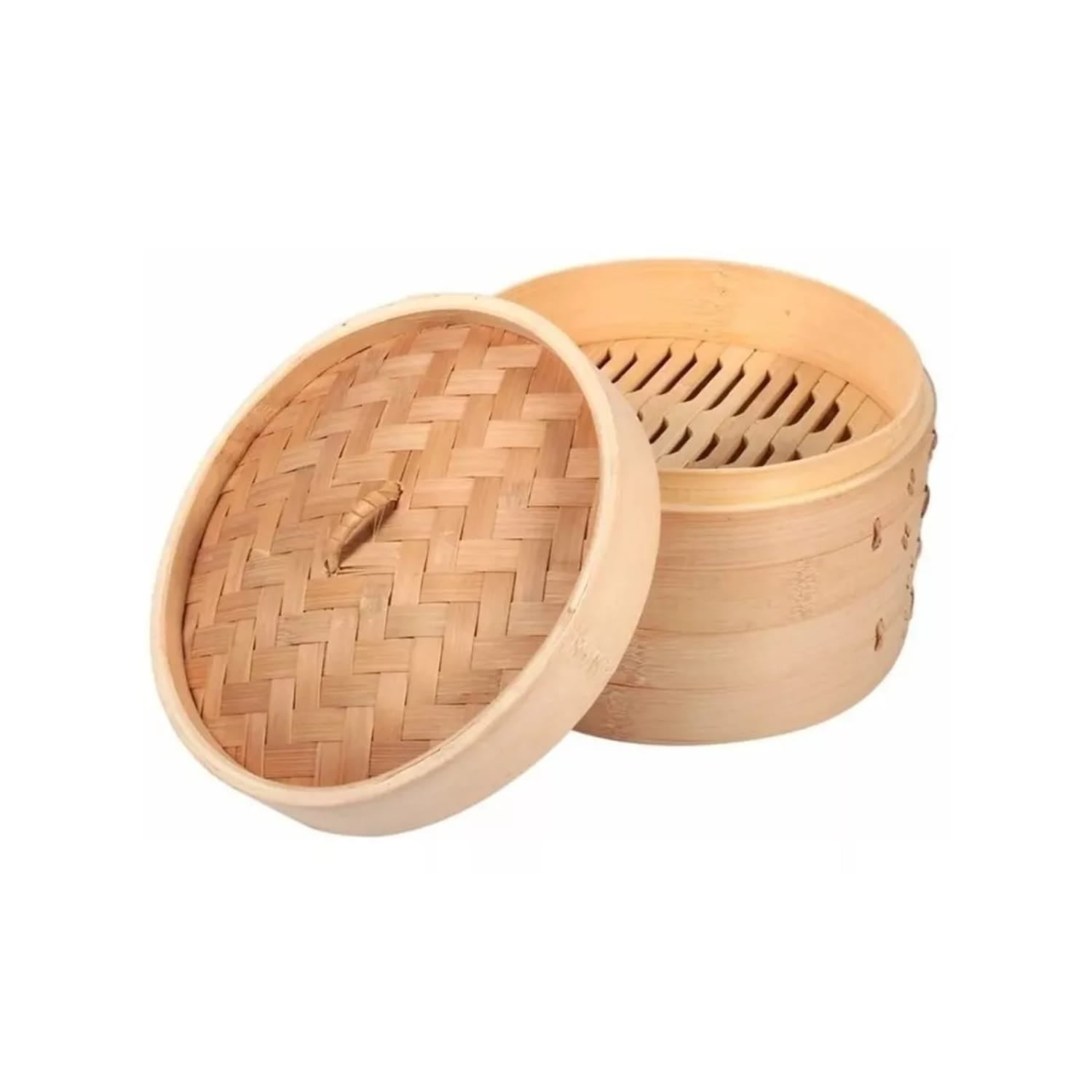 Disparo - Olla Vaporera Bambu 2 Niveles 28cm Cocina A Vapor Preparaciones