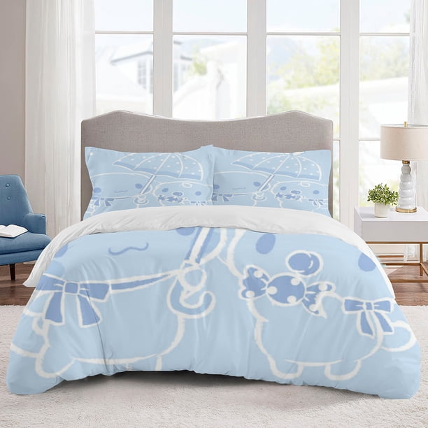 Cinnamoroll Bedding Sets Cartoon Duvet Cover Lightweight 3 Piece Bet Sets for Kids Boys Girls