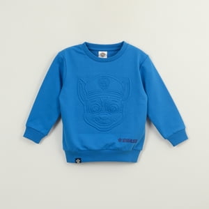 Poleron Cerrado Niño Chase Relieve Emboss Azul Paw Patrol