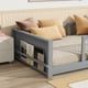 thumbnail image 3 of Twin size Floor Platform Bed with Built-in Book Rack,Grey(Old Sku W504P143306), 3 of 3