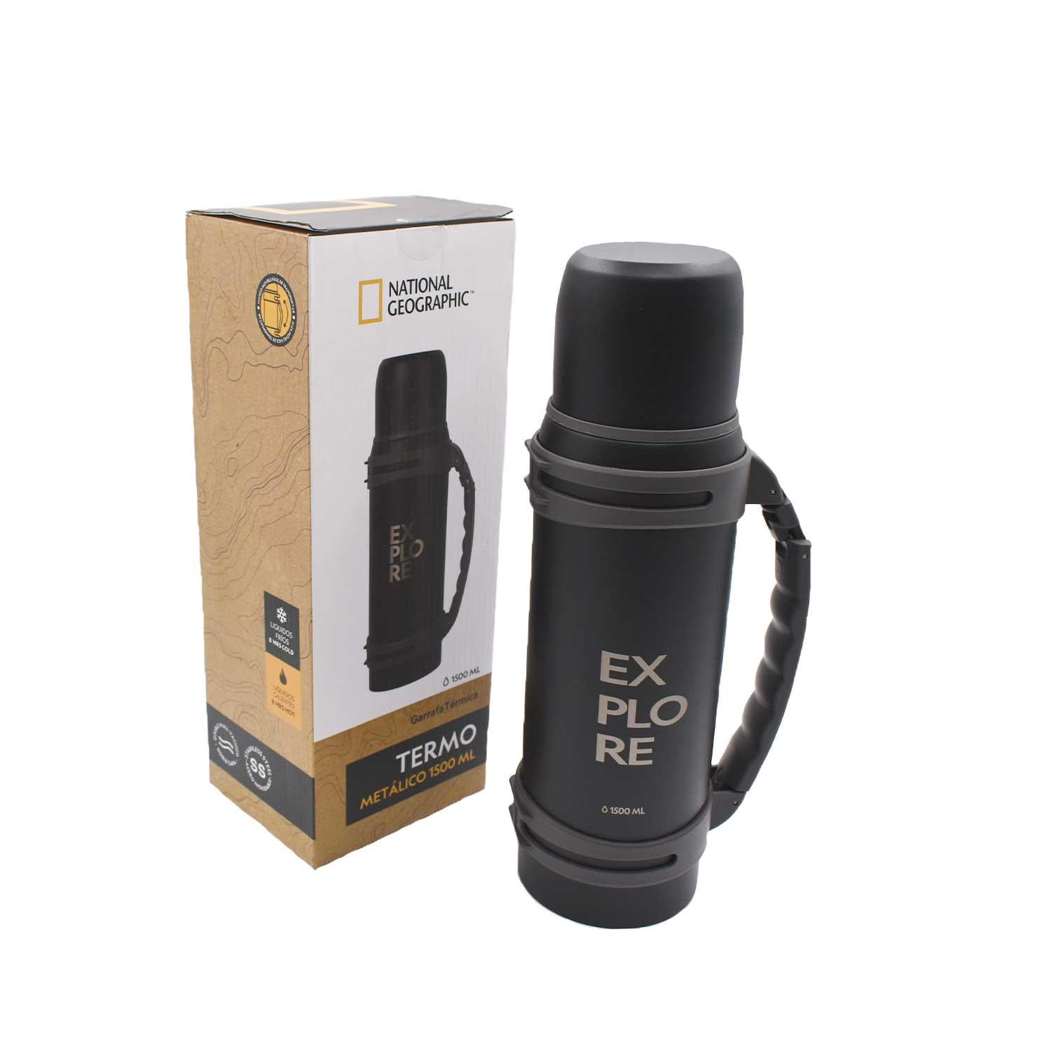 Termo Metálico Negro 1500ml National Geographic