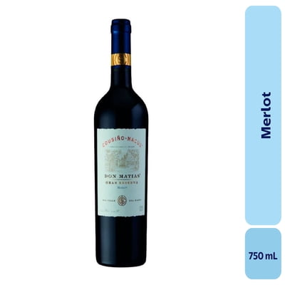 Vino Merlot Botella 750 Ml Cousino Macul