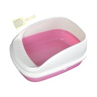 Magideal - Bandeja De Arena Abierta Con Lado Alto, Orinal Para Gatos, Inodoro A Prueba De Salpicaduras, Caja De Arena Para Gatos, Orinal Para Gatos, Semicerrado, , Rosa Grande