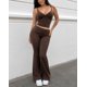 thumbnail image 1 of Set Deportivo Mujer Crop Top Escote V Y Calza Acampanada Foldover, 1 of 3