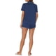 thumbnail image 3 of INSPIRE CHIC Conjunto de Pijama de Satén para Mujer Regreso a Clases Suave Manga Corta con Botones Ropa de Dormir con Bolsillo en el Pecho y Pantalones Cortos para Primavera Verano S Azul Marino, 3 of 6