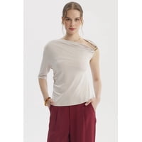 Fashionspark - Polera Mujer Asimétrico Arena