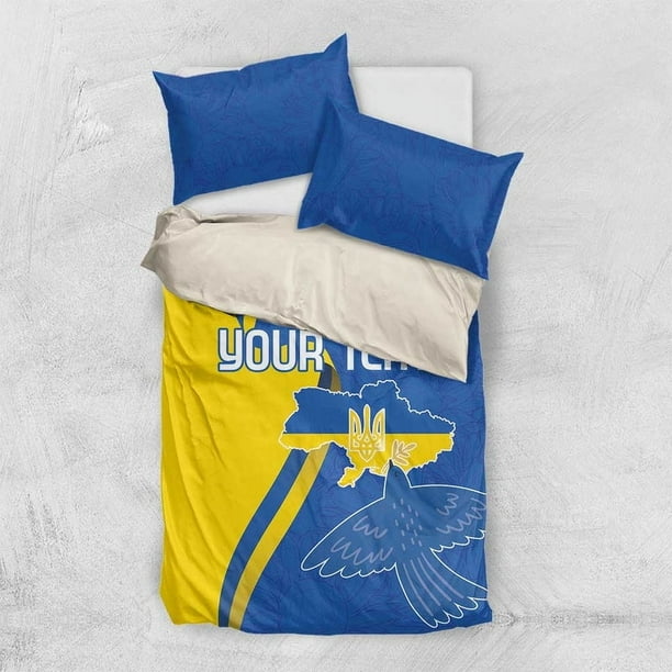 Juego de cama personalizado Día de la Independencia de Ucrania Peace Dove Sunflower LT18