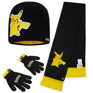 Set De Accesorios De Invierno Para Pokémon Boys (3 Unidades), Color Negro Y Amarillo