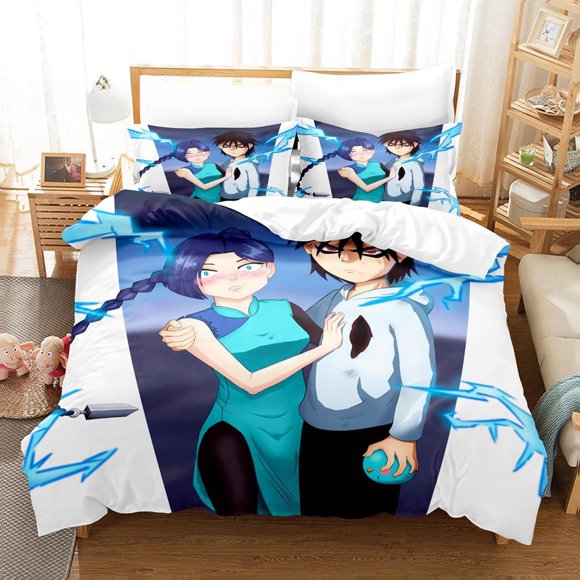 Anime Scissor Seve Bedding Set Single Twin Full Size Bed Set Adult Kid Bedroom Duvetcover Sets Home Textiles Bed Sheets