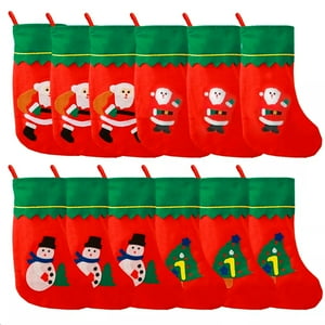 Genérico - Pack 12 Botas De Navidad Colgantes Decoración Navideña Mixta Navidad