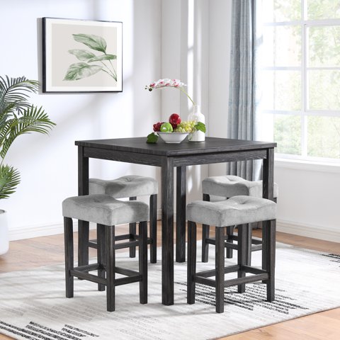 M&Ms - Dining Table, Bar Table And Chairs Set, 5 Piece Dining Table Set, Industrial Breakfast Table Set, For Living Room, Dining Room, Game Room