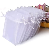 Bolsas De Organza Hopttreely, 100 Unidades, Color Blanco, Regalo De Boda, 10 X 12 Cm
