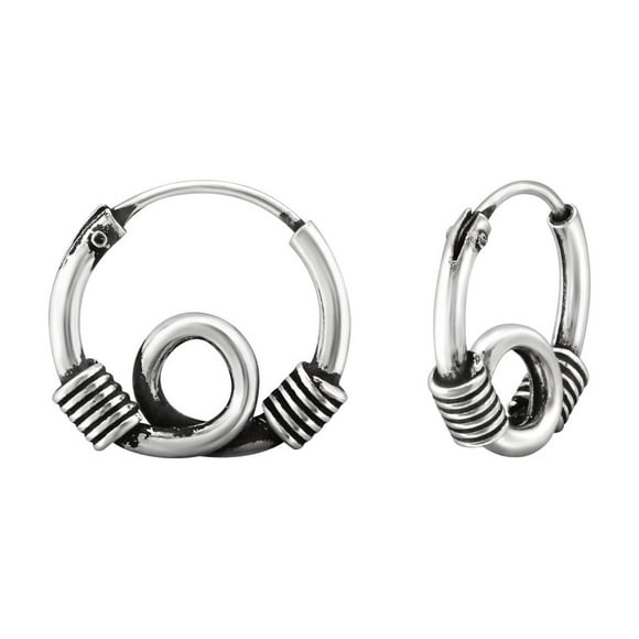 Aros Plata 925 Redondos Bali Plateado