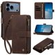 thumbnail image 3 of Funda Cartera iPhone 18 Pro Max con Ranuras y Cierre Magnético, Marrón, 3 of 6
