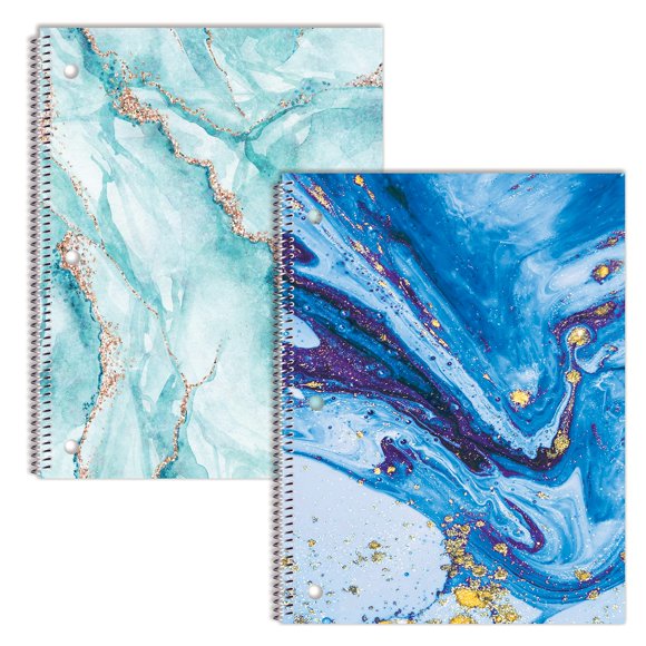 Cuadernos en espiral Better Office Products Marble Design, paquete de 2