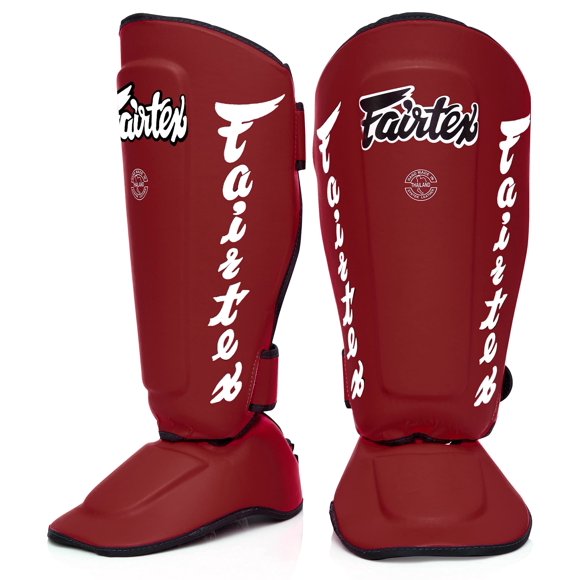Espinilleras Fairtex SP7 Muay Thai para hombre, mujer y niños, color rojo XL