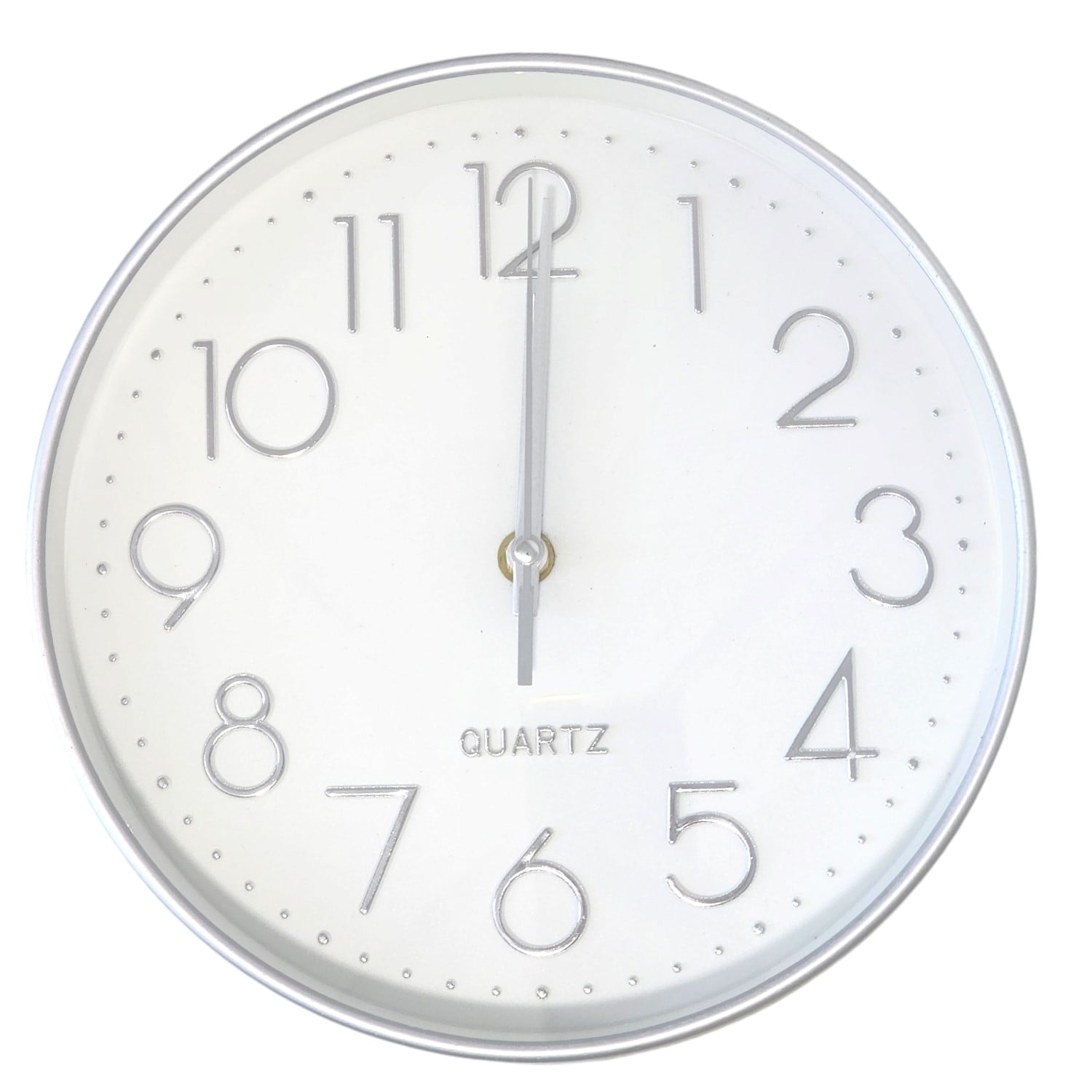 Q - Reloj De Pared Decorativo 25cm Plata Dbg1660
