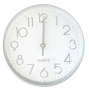Q - Reloj De Pared Decorativo 25Cm Plata Dbg1660