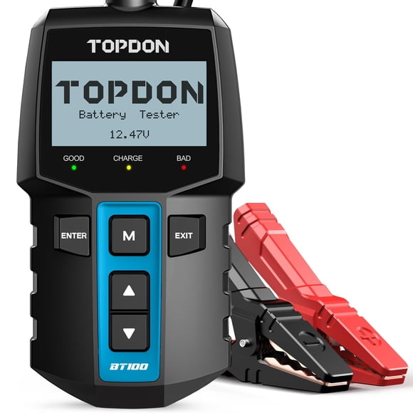 Probador de baterías de coche TOPDON BT100, 12 V, carga 100-2000 CCA