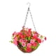 thumbnail image 1 of Cesta De Flores Artificiales Colgantes Decoración Planta Colgante Para Césped Balcón Patio Rosa, 1 of 5